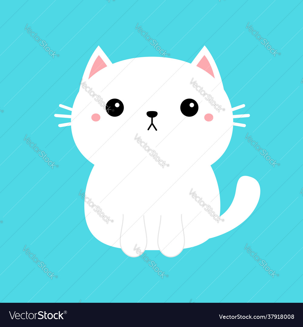 Kawaii Cat Icon Cute Animal Vector Graphic Stock Illustration