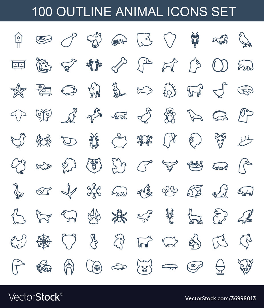 100 animal icons