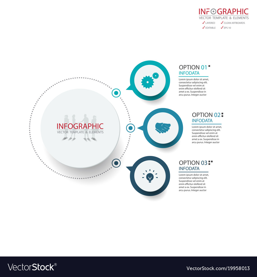 Abstract element infographics 3 option design