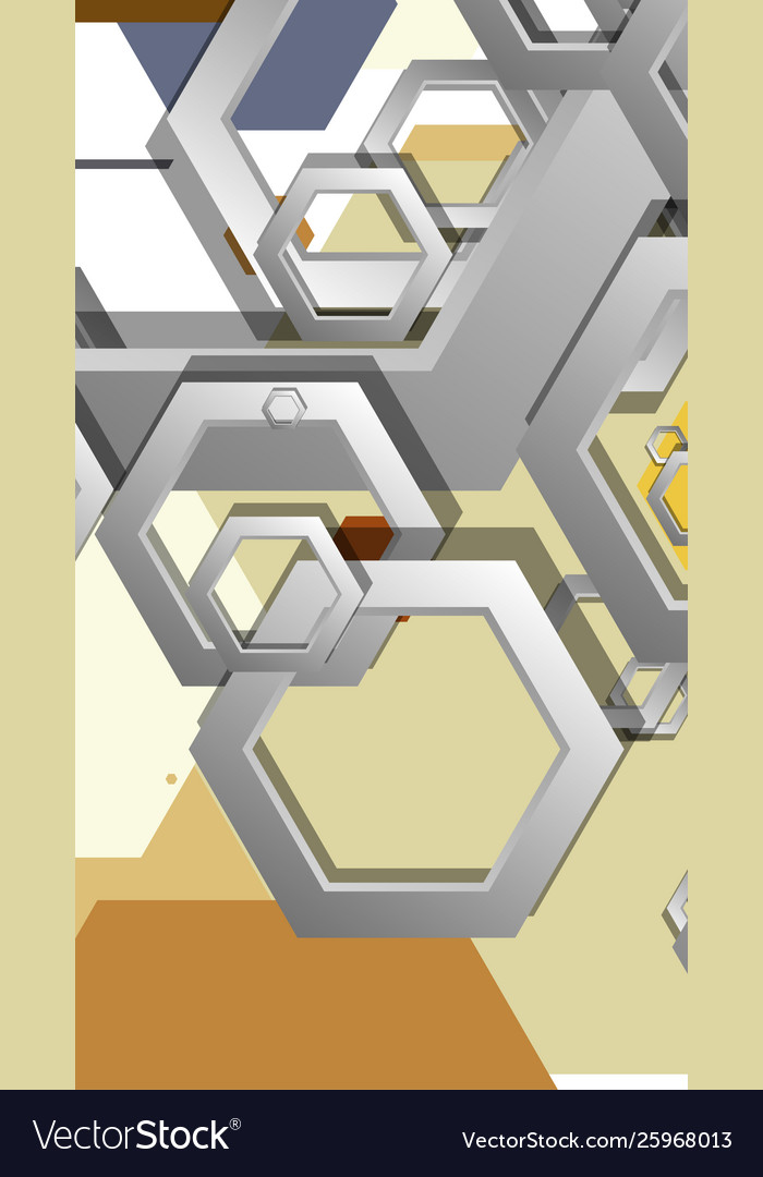 Abstract geometric background with hexagon middle vector image Abstract geometric background with hexagon middle
