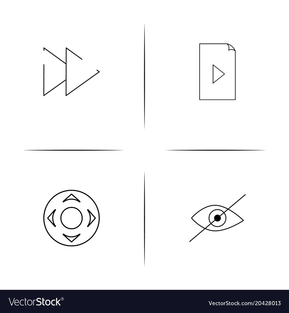 Buttons simple linear icon setsimple outline icons
