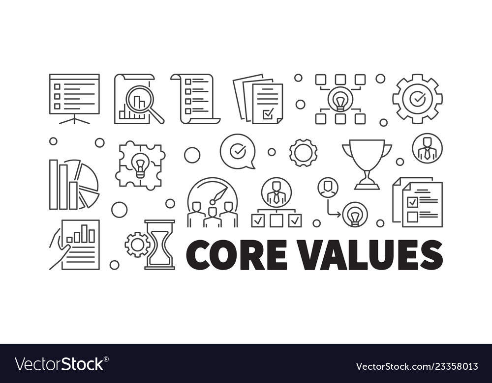 Core values horizontal outline banner