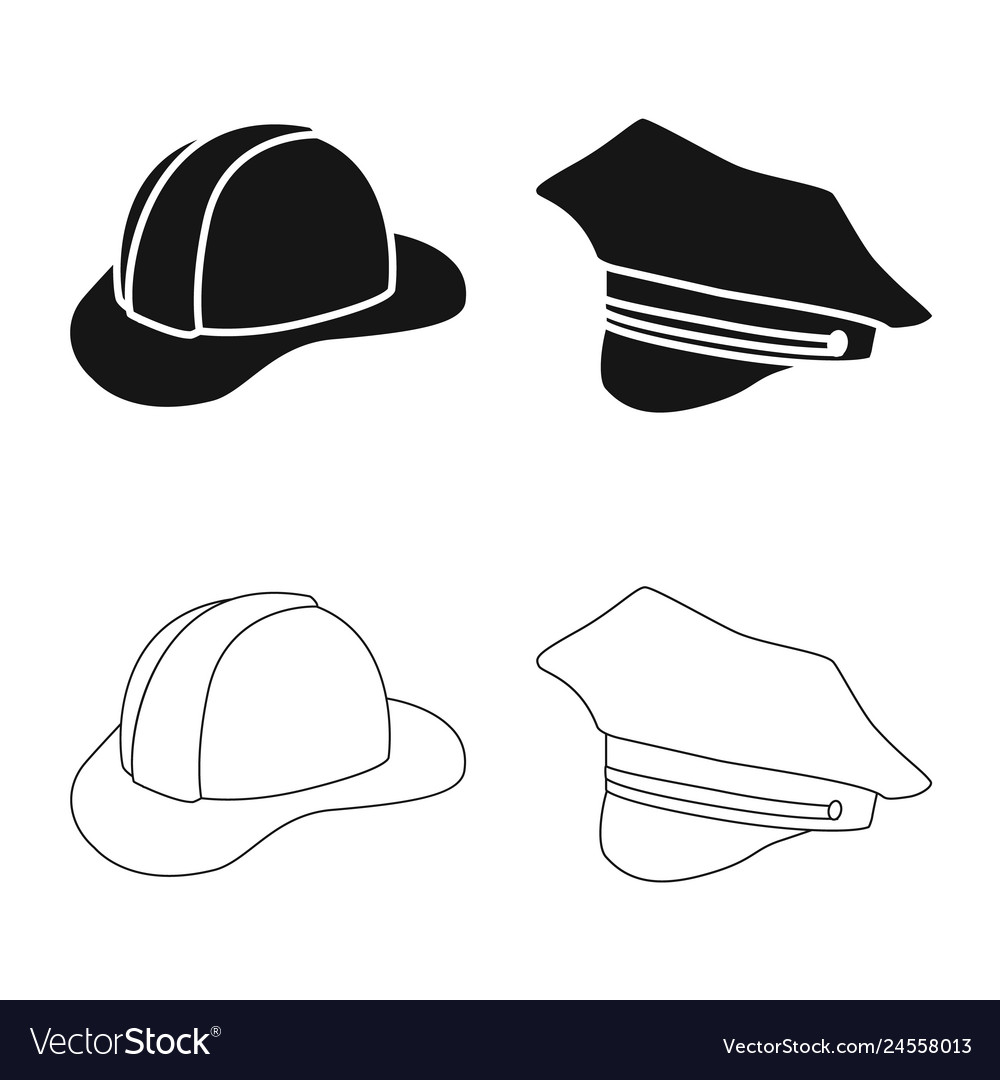 Isolated object of clothing and cap symbol set