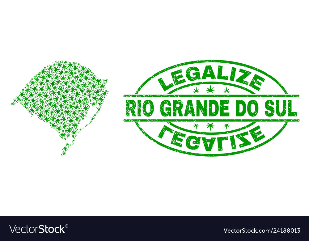 Marijuana leaves collage rio grande do sul state