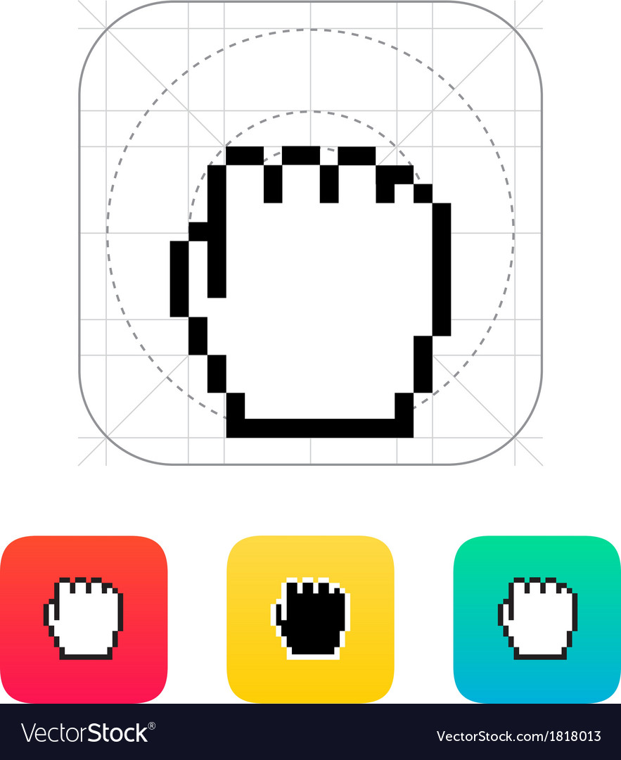 Pixel fist cursor icon