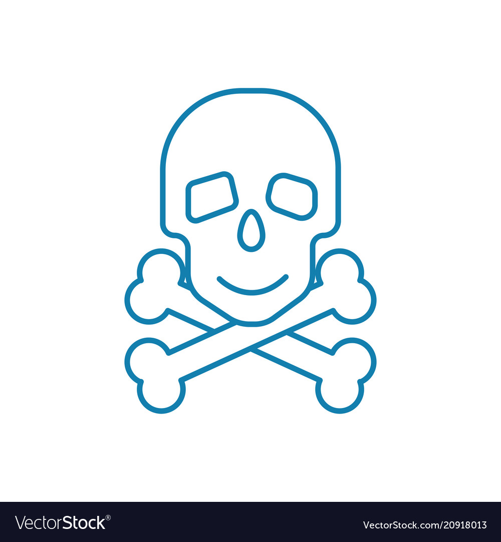 Scanning bones linear icon concept