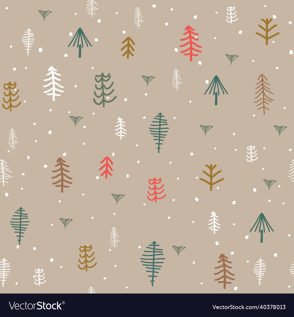 Seamless pattern with christmas tree vector image Seamless pattern with christmas tree