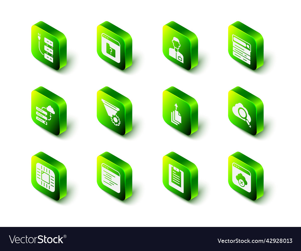 Set file missing analyst engineer search cloud vector image Set file missing analyst engineer search cloud