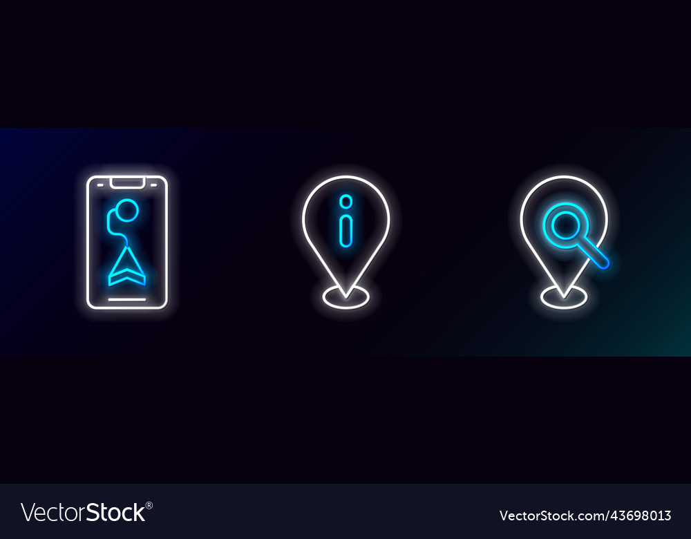 Set line search location city map navigation vector image Set line search location city map navigation