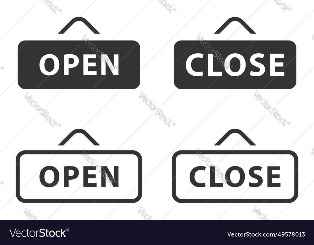 Set of close and open icon sign cancel symbol web vector image Set of close and open icon sign cancel symbol web