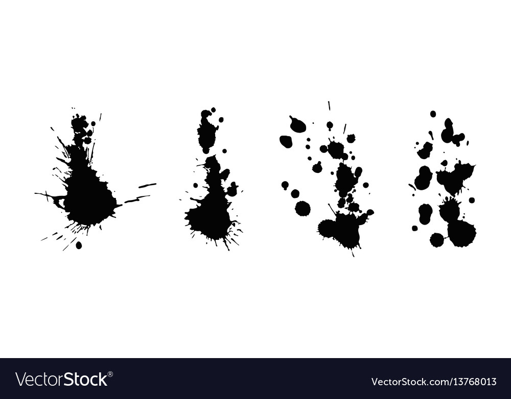 Set of ink splashes blots splatter Vector Image Set of ink splashes blots splatter