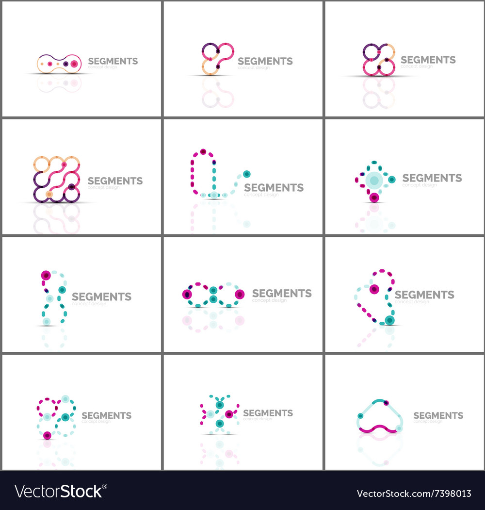 Set of linear abstract logos swirl circle