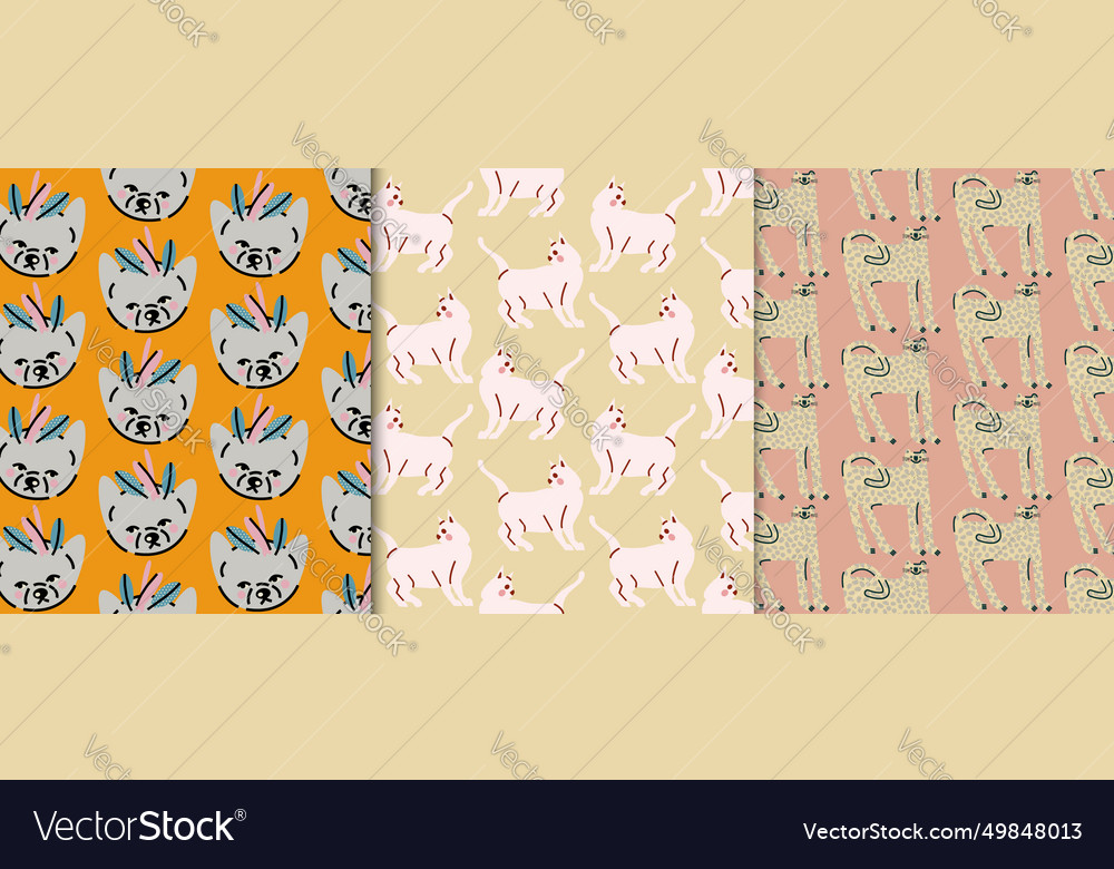 Set with seamless patterns backgrounds prints