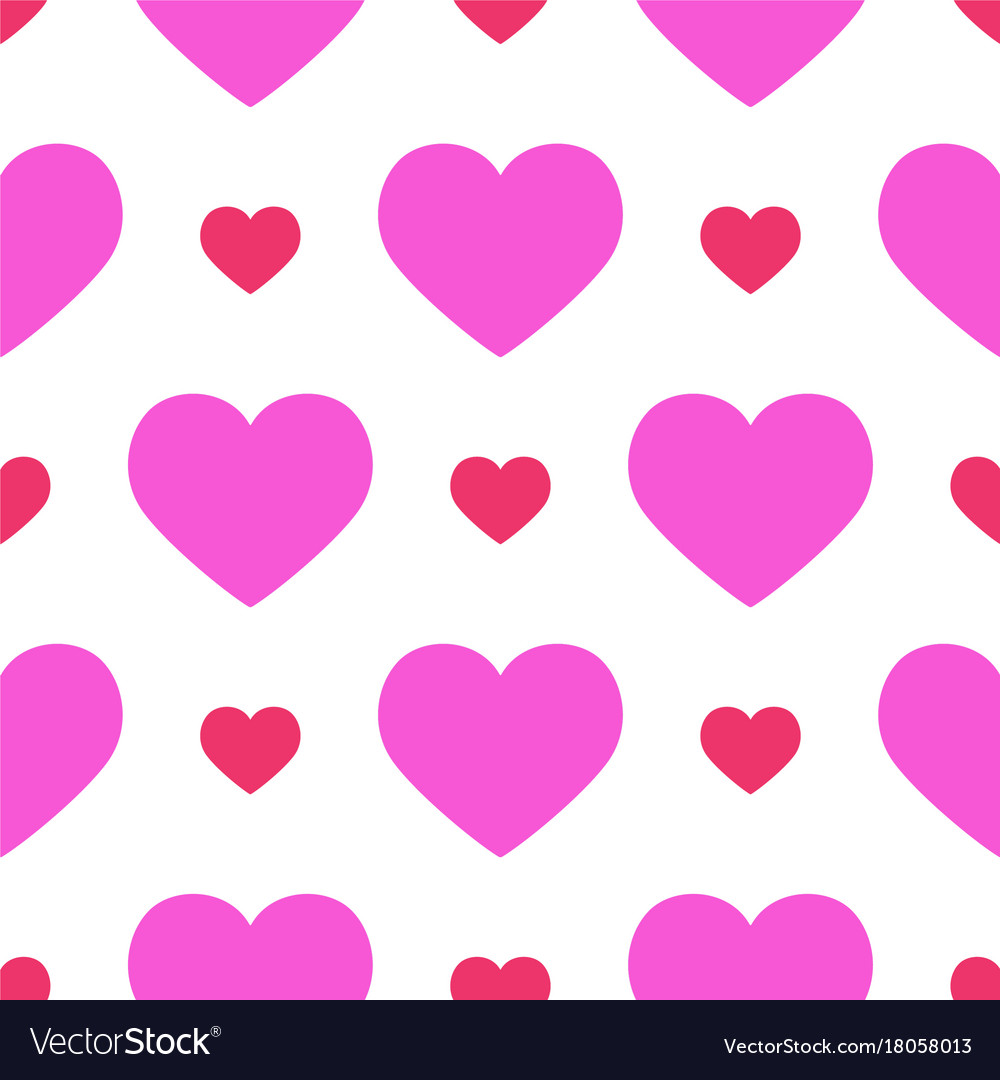 Simple red heart sharp seamless pattern