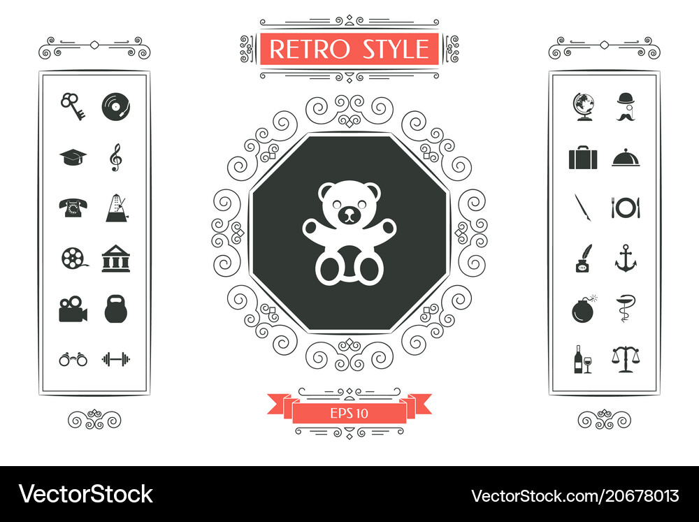 Teddy bear icon Royalty Free Vector Image - VectorStock
