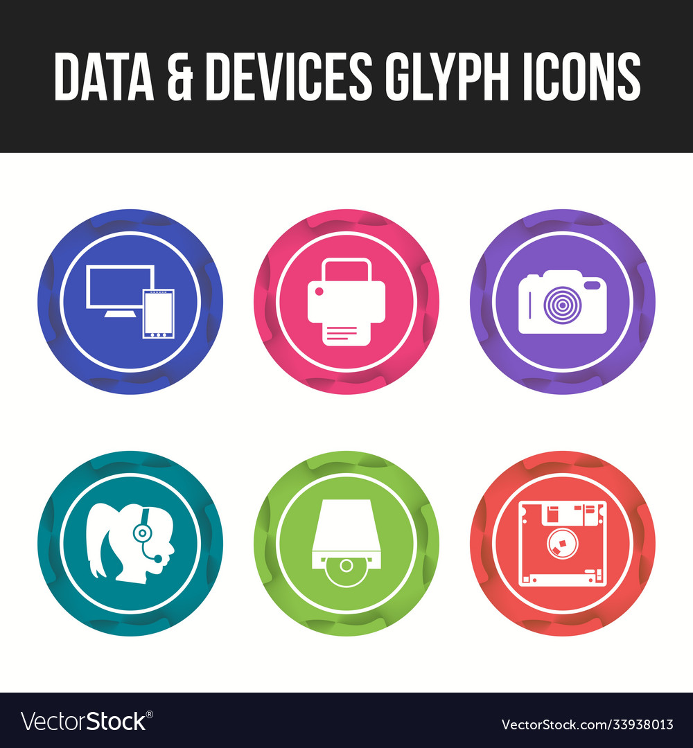 Unique line icon set data and devices