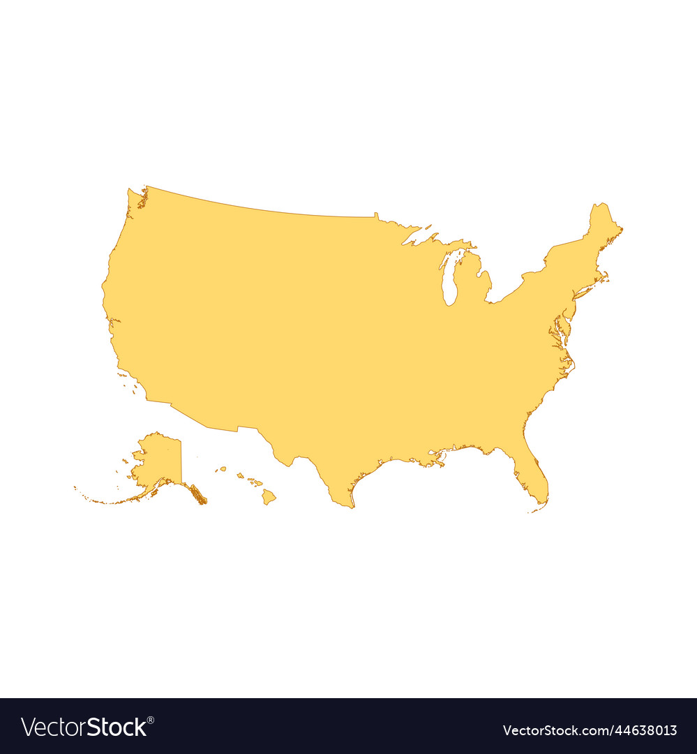United states map color line element border vector image United states map color line element border