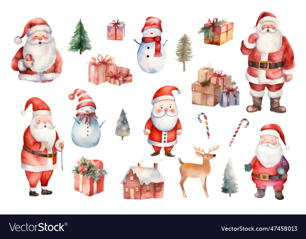 Watercolor Christmas Elements