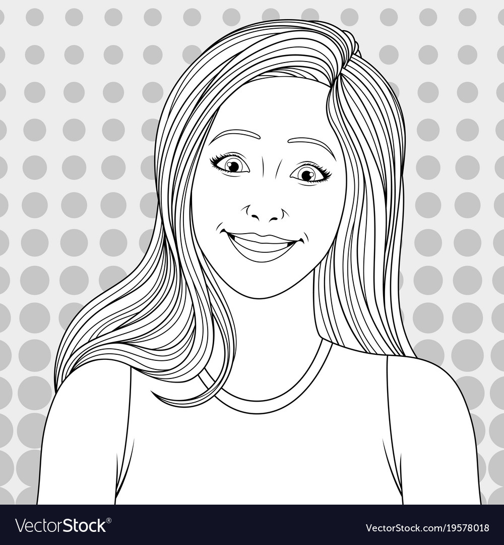 Girl with paper cup coloring page Royalty Free Vector Image