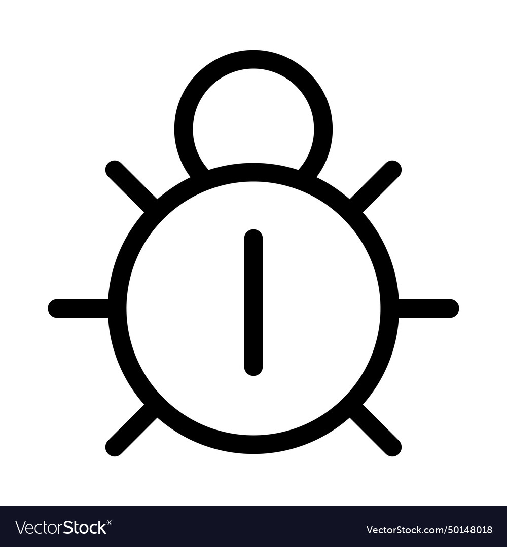 Black line icon computer bug isolated on white vector image Black line icon computer bug isolated on white