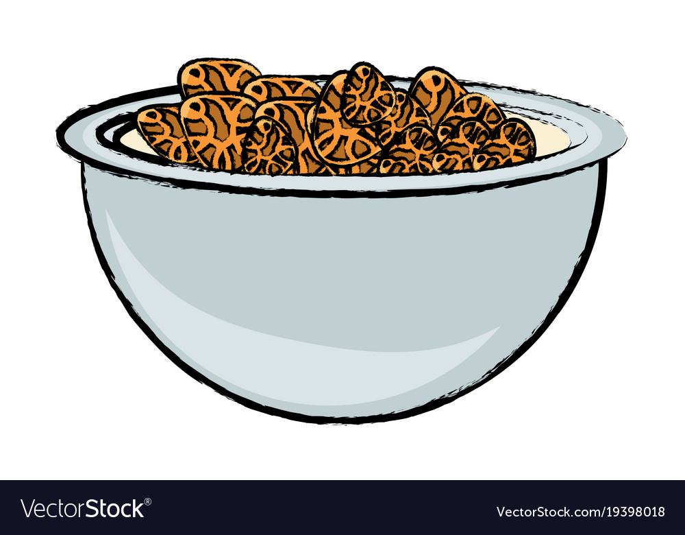 Bowl with cereal icon Royalty Free Vector Image