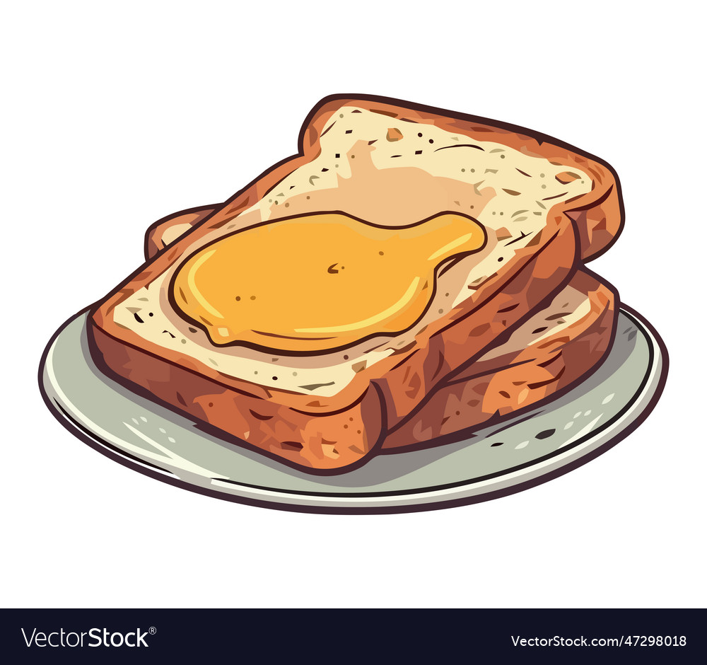 Healthy meal fresh bread with butter Royalty Free Vector
