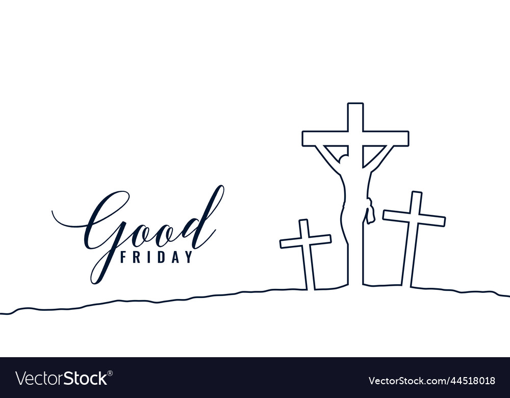 Line style good friday crosses background Vector Image