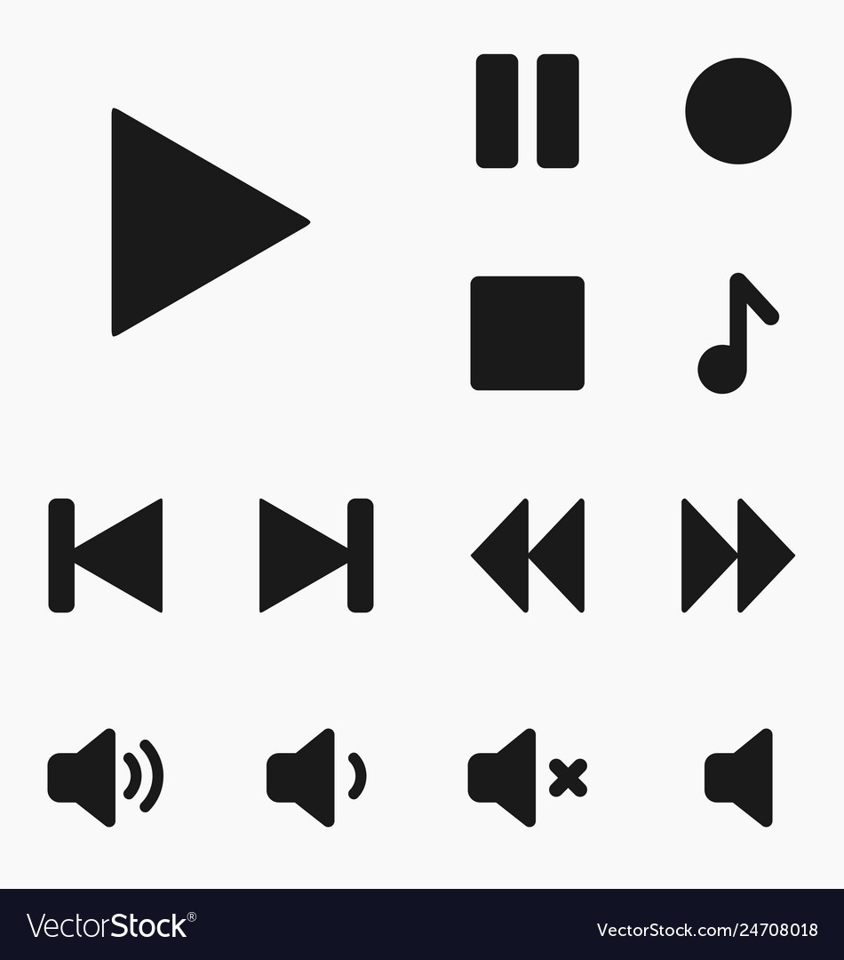 Media player buttons set