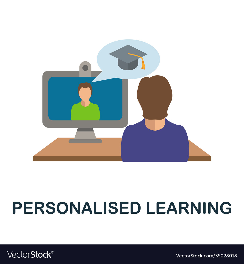 Personalised learning icon simple element from vector image Personalised learning icon simple element from