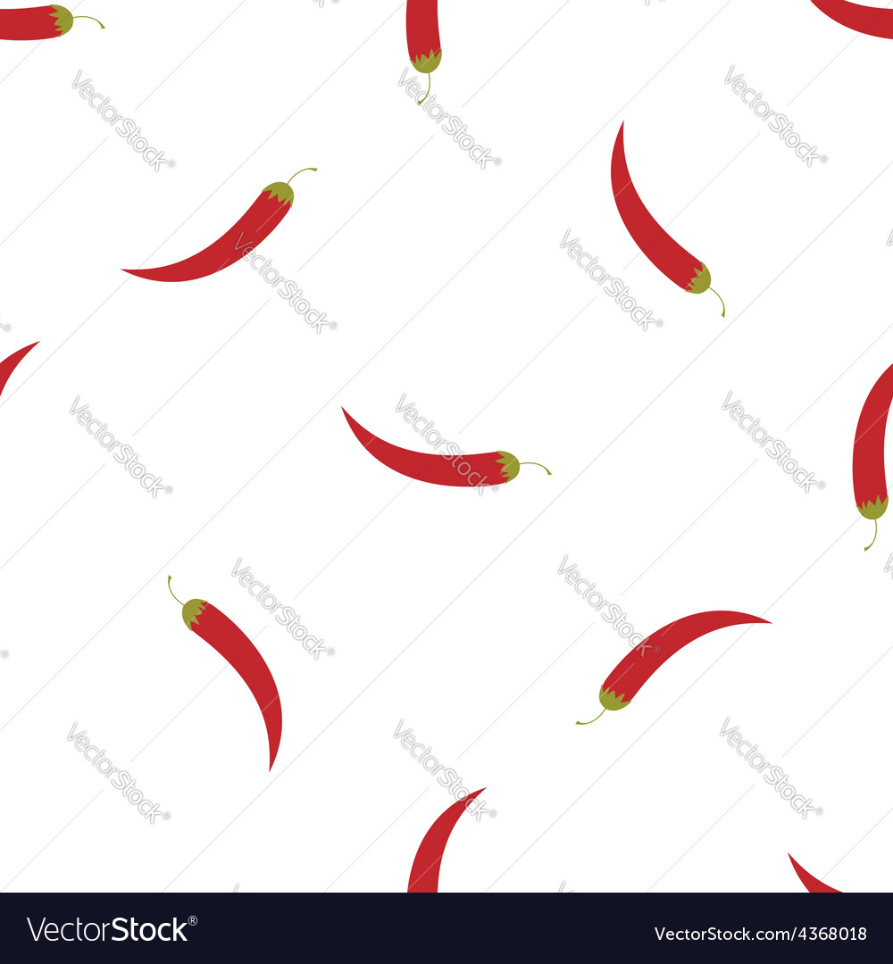 Red hot chili peppers on white seamless background