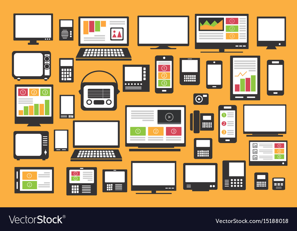 Retro set radio Royalty Free Vector Image - VectorStock