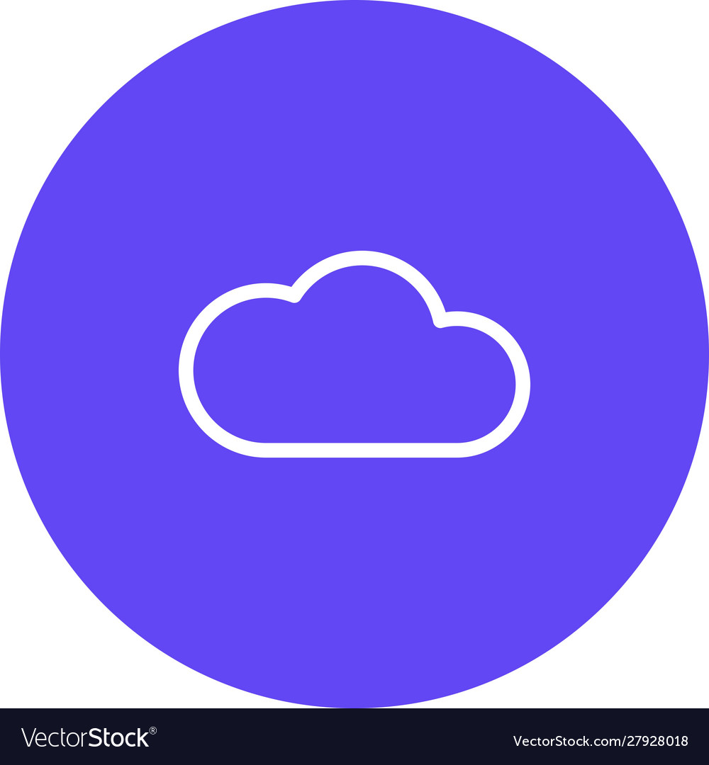 Round cloud icon with white background