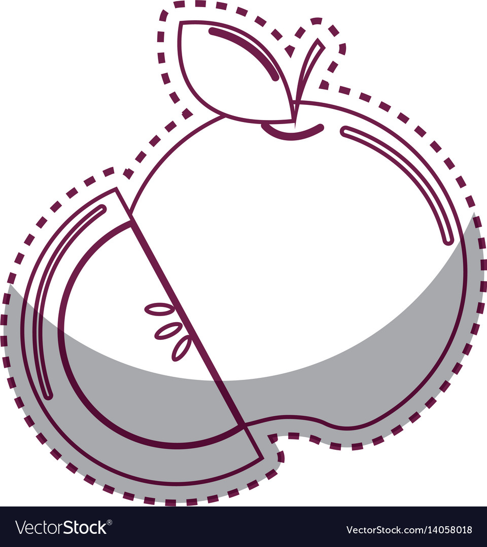 Sticker silhouette apple fruit icon stock