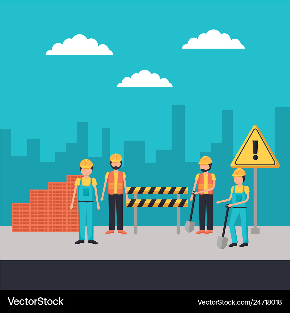 Worker construction equipment Royalty Free Vector Image