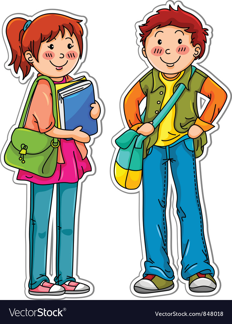 Download Young students Royalty Free Vector Image - VectorStock