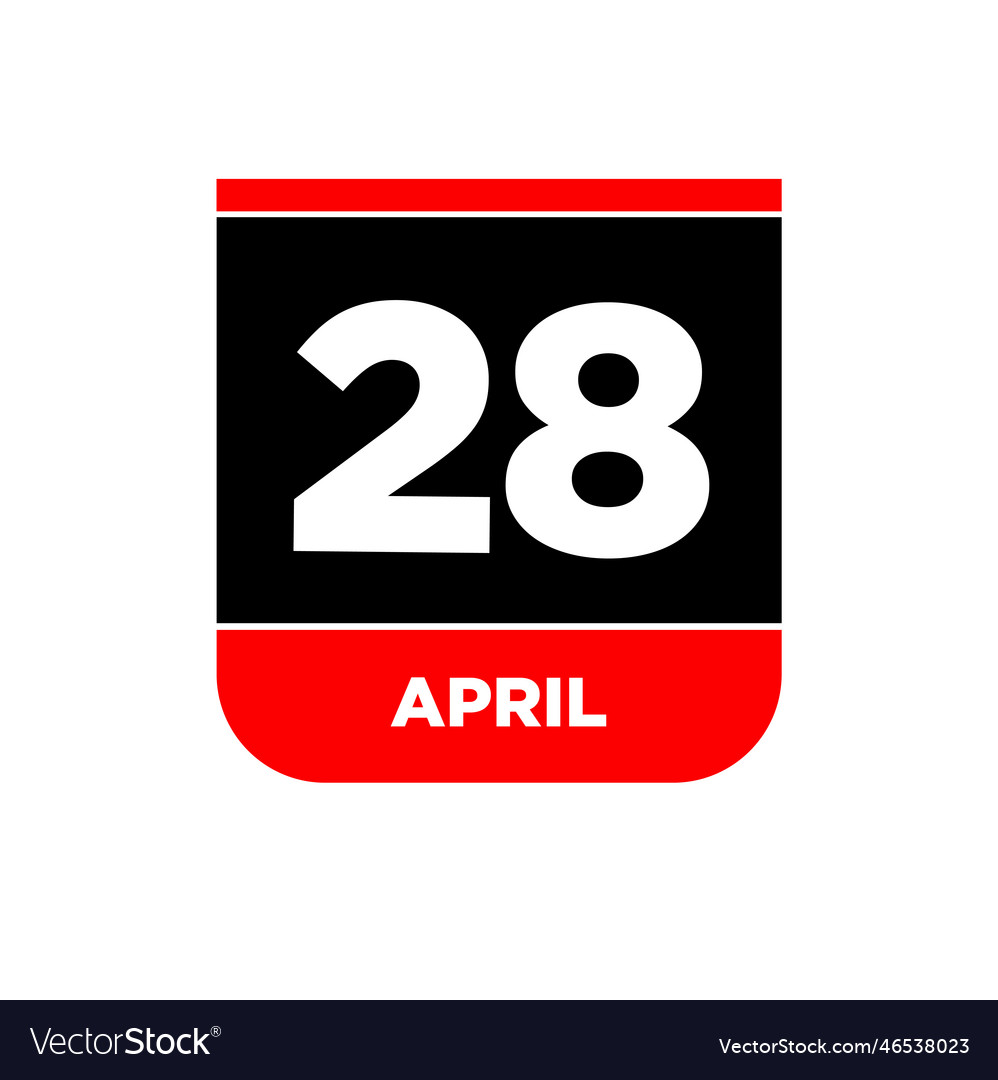 28th april calendar page icon 28 apr day Vector Image