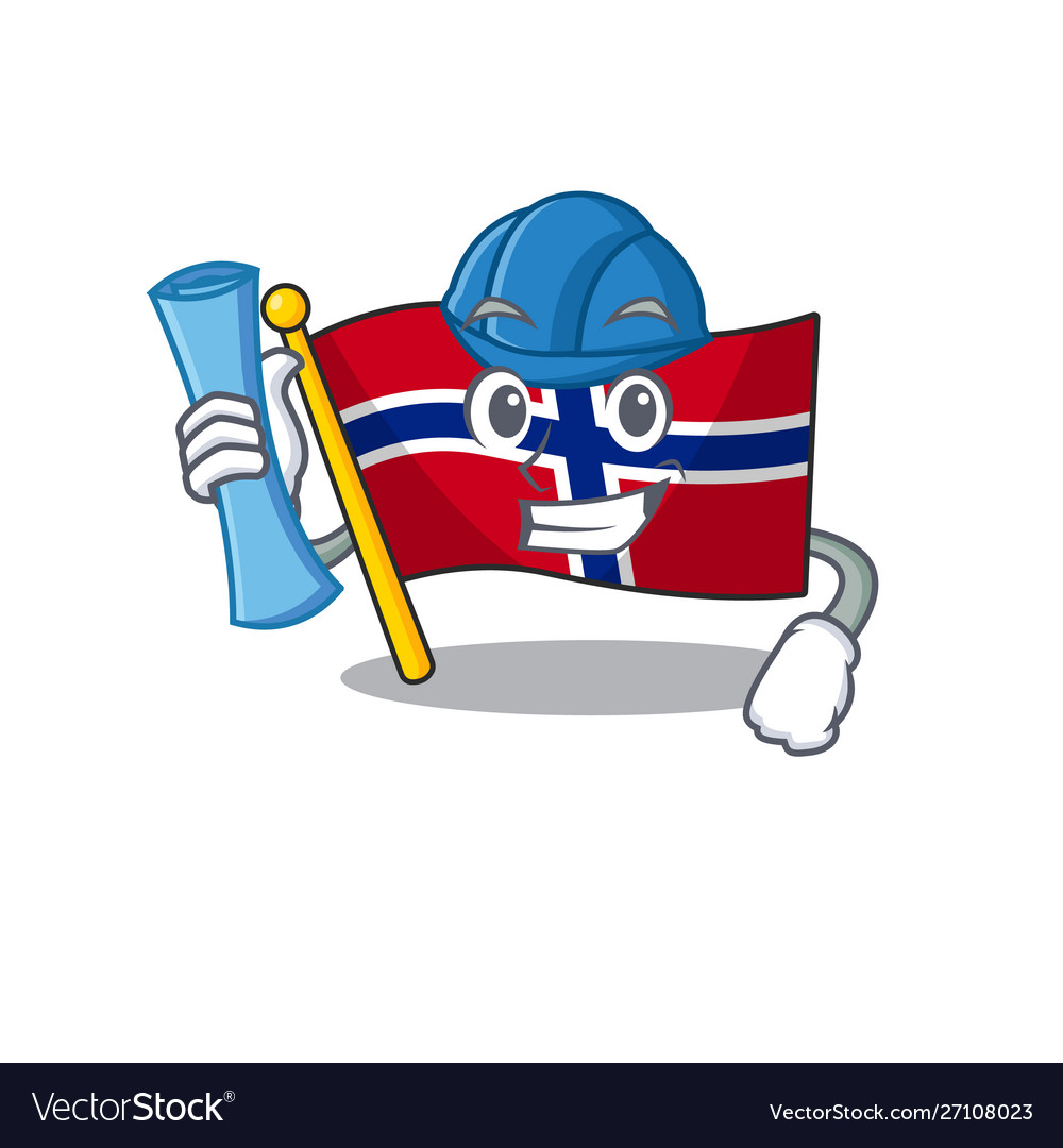 Architect flag norway isolated in mascot