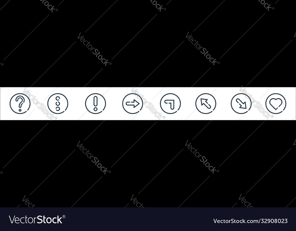 Arrow line icons linear set quality vector image Arrow line icons linear set quality