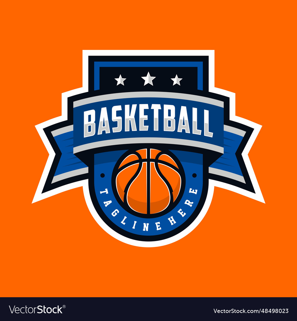 Basketball sport logo design Royalty Free Vector Image