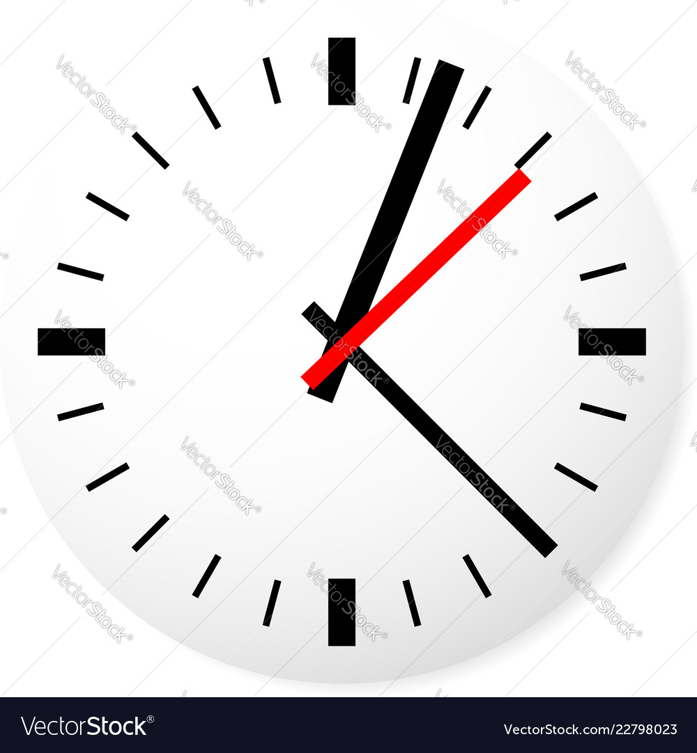 Clock for concepts related to schedule urgency vector image Clock for concepts related to schedule urgency