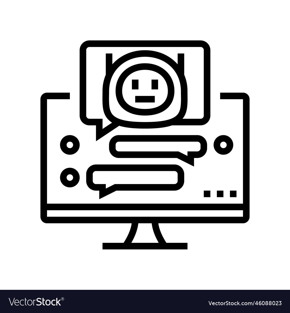 Dialog chat bot line icon