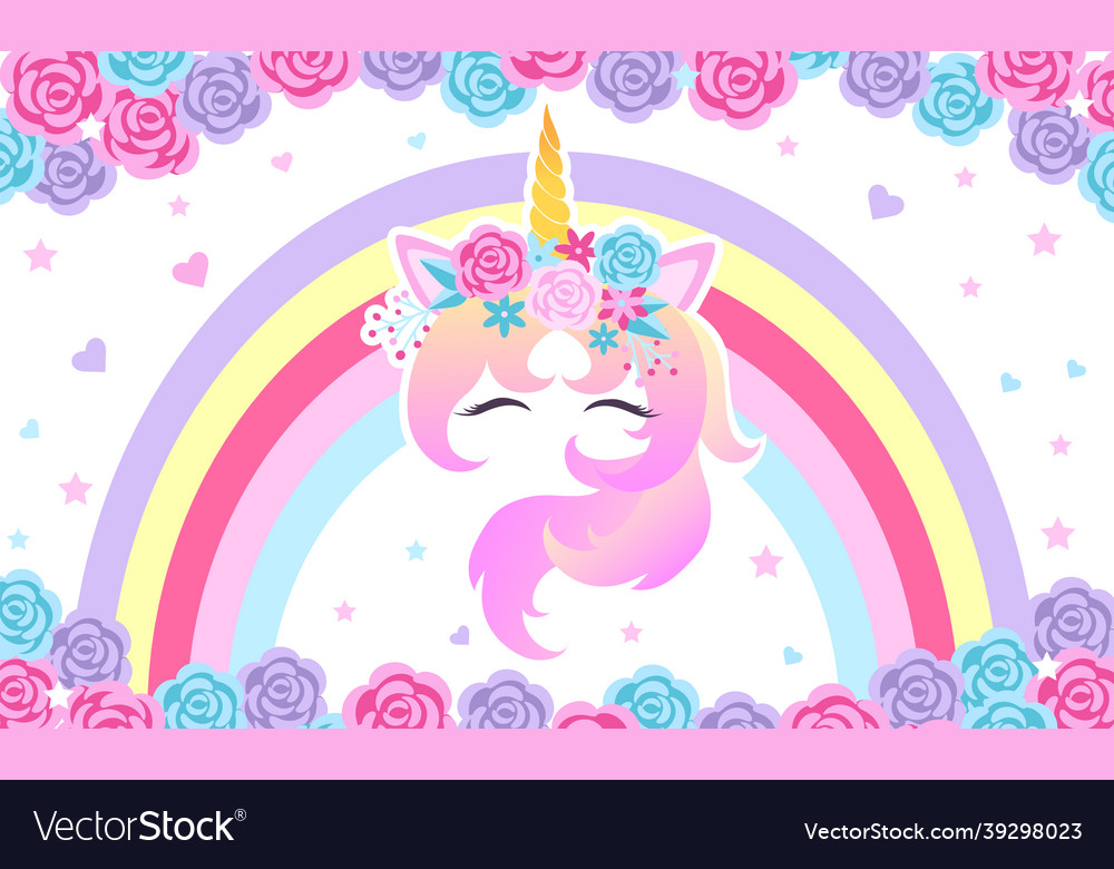 Fantasy background with the head unicorn