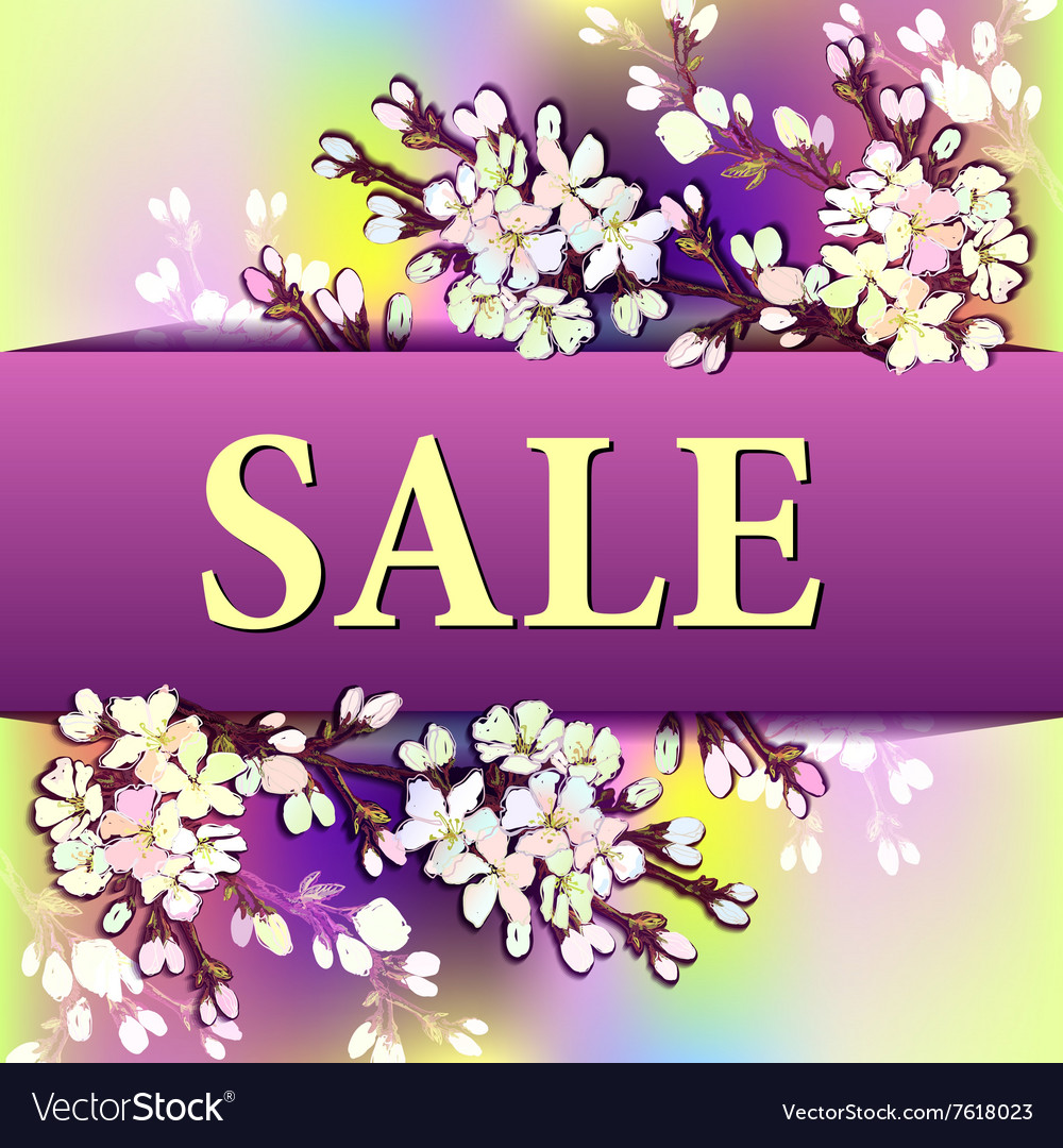 Hand drawn sakura design Royalty Free Vector Image