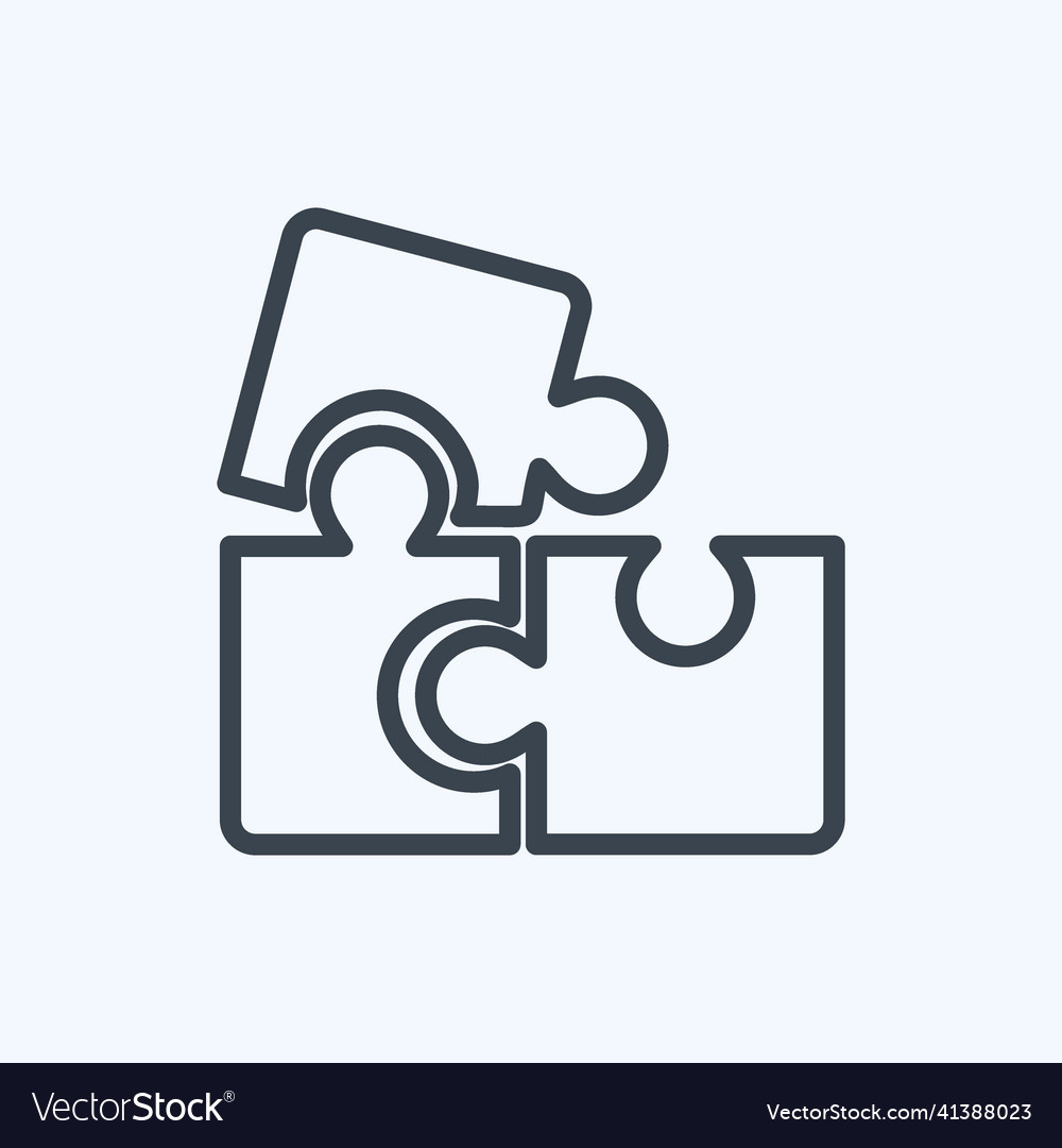 Icon puzzle game - line style simple vector image Icon puzzle game - line style simple