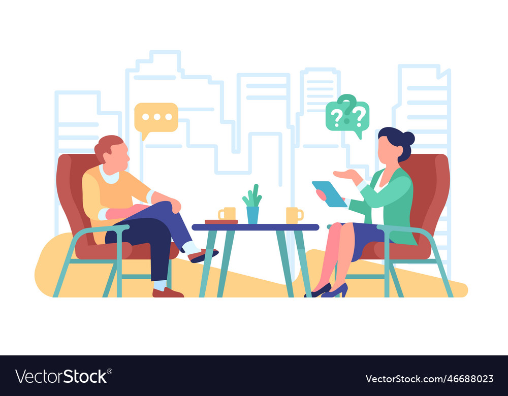 Internet broadcast where journalist interviews Vector Image Internet broadcast where journalist interviews