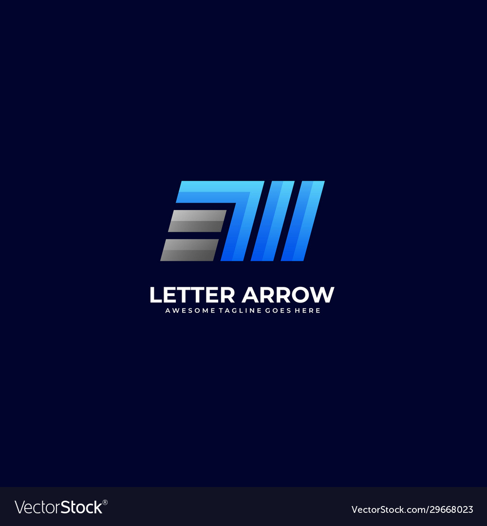 Logo letter arrow gradient colorful style