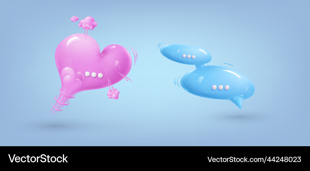 Plastic speech bubble 3d icon message Royalty Free Vector