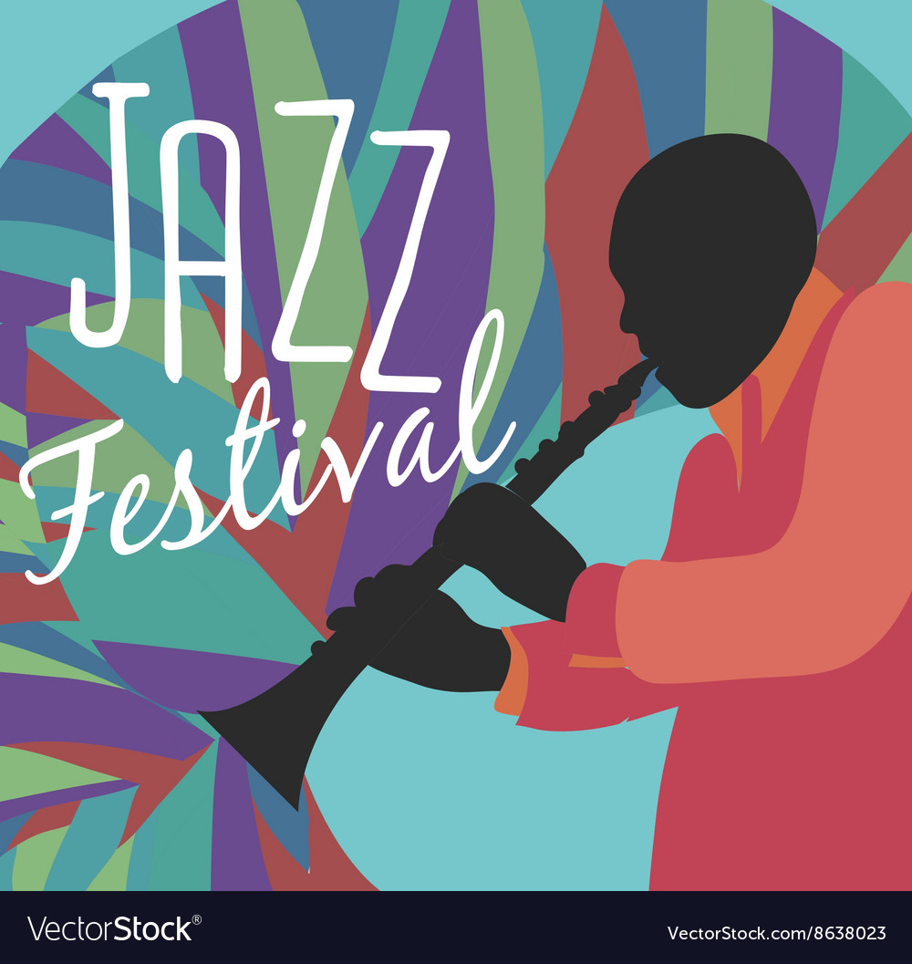 Retro jazz festival poster Royalty Free Vector Image