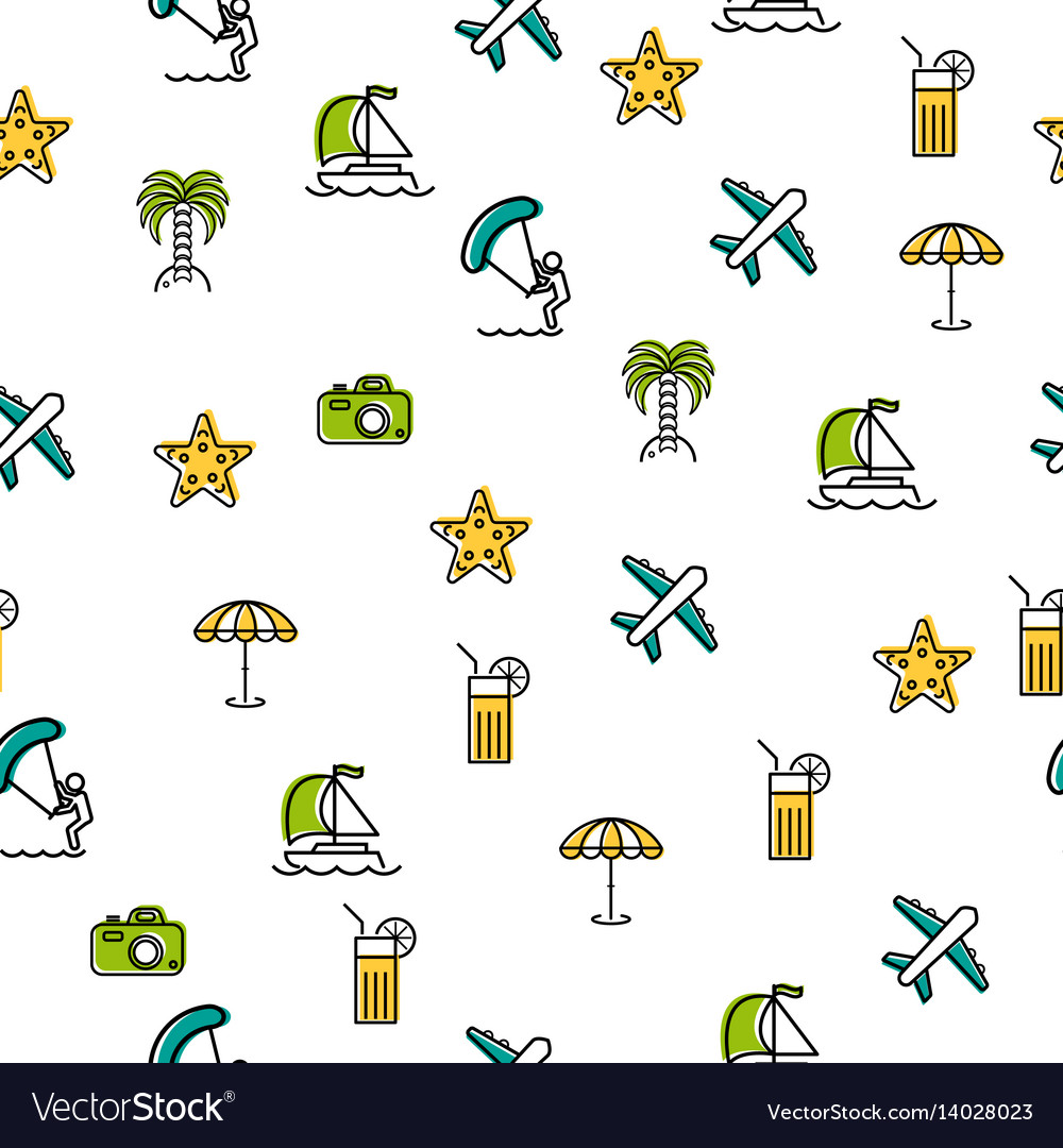 Seamless pattern with summer icons