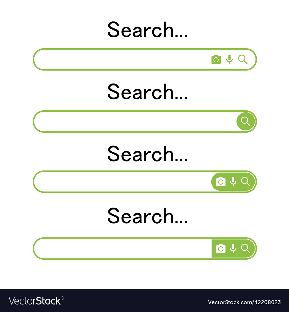Search bar design element for website vector image Search bar design element for website